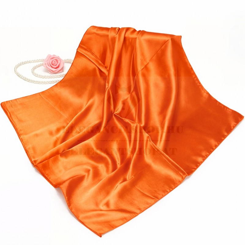            Szatén vékony női kendő - Narancssárga